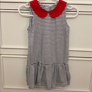 Toddler girl black and white dress with red collar